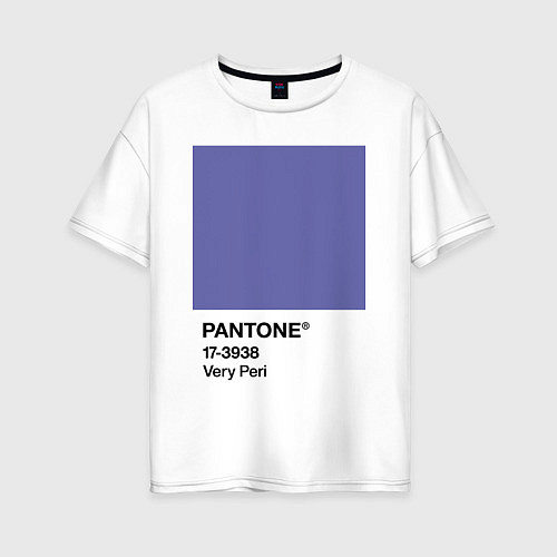 Женская футболка оверсайз Цвет Pantone 2022 года - Very Peri / Белый – фото 1