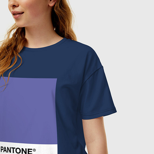 Женская футболка оверсайз Цвет Pantone 2022 года - Very Peri / Тёмно-синий – фото 3
