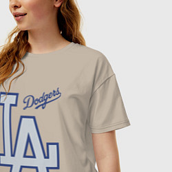 Футболка оверсайз женская Los Angeles Dodgers - baseball team, цвет: миндальный — фото 2