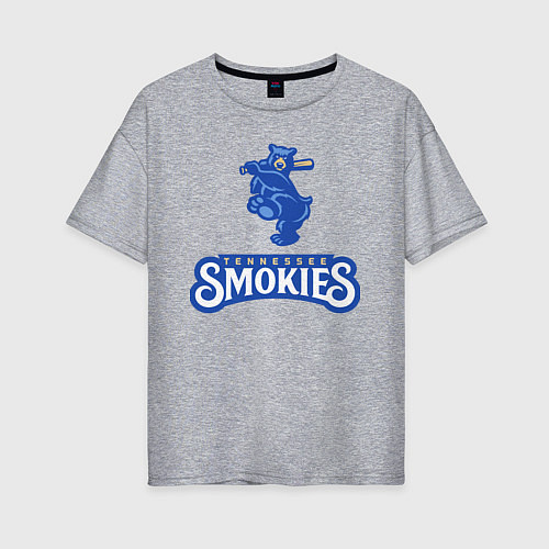 Женская футболка оверсайз Tennessee smokies - baseball team / Меланж – фото 1