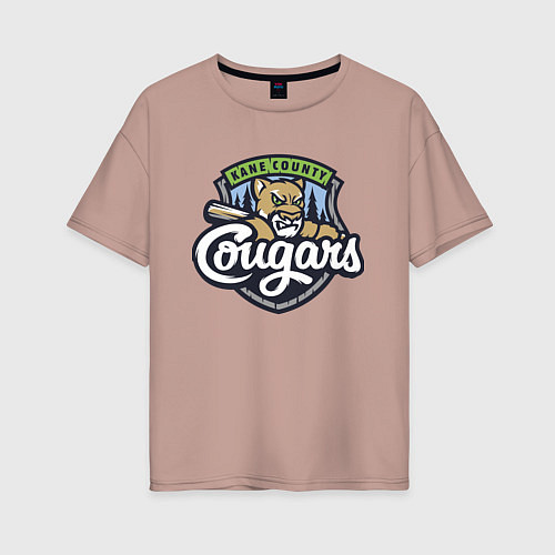 Женская футболка оверсайз Kane County Cougars - baseball team / Пыльно-розовый – фото 1