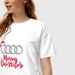 Футболка оверсайз женская AUDI MERRY CHRISTMAS, цвет: белый — фото 2