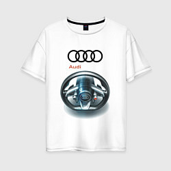Женская футболка оверсайз Audi - car steering wheel