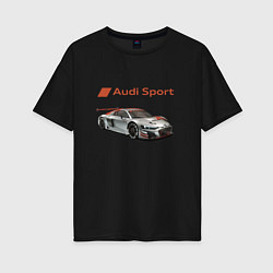 Футболка оверсайз женская Audi sport - racing team, цвет: черный