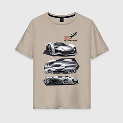 Женская футболка оверсайз Audi motorsport concept sketch