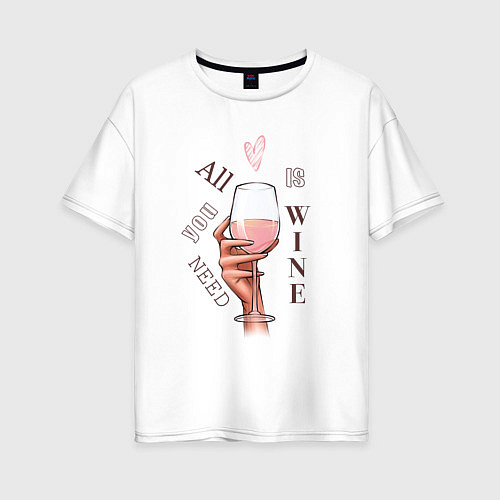 Женская футболка оверсайз Rose wine / Белый – фото 1