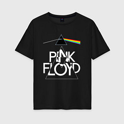 Женская футболка оверсайз PINK FLOYD LOGO ПИНК ФЛОЙД