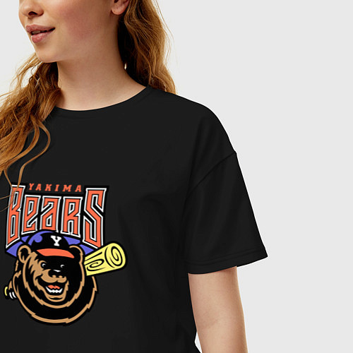 Женская футболка оверсайз Yakima Bears - baseball team / Черный – фото 3