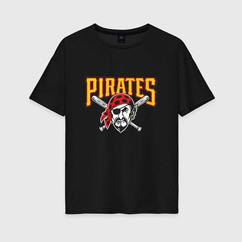 Женская футболка оверсайз Pittsburgh Pirates - baseball team / Черный – фото 1