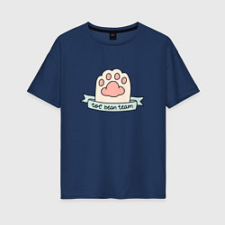 Женская футболка оверсайз Лапка кота