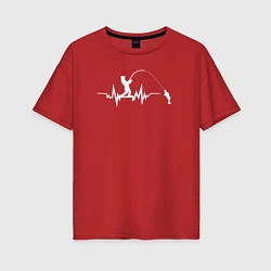 Женская футболка оверсайз Сердце рыбака