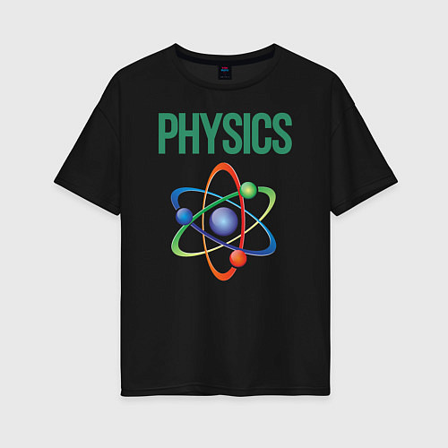 Женская футболка оверсайз Науки делятся на две группы - на физику и собирани / Черный – фото 1