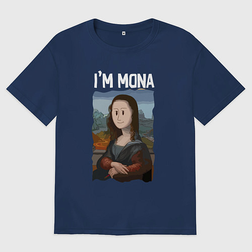 Женская футболка оверсайз Я МОНА IM MONA / Тёмно-синий – фото 1