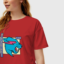 Футболка оверсайз женская Mr Beast Japan Coton, цвет: красный — фото 2