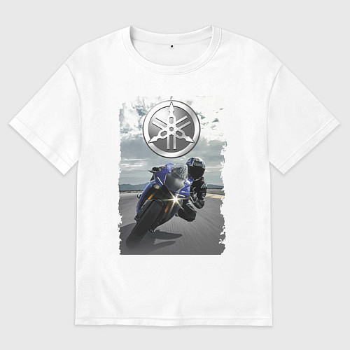 Женская футболка оверсайз YAMAHA racing / Белый – фото 1