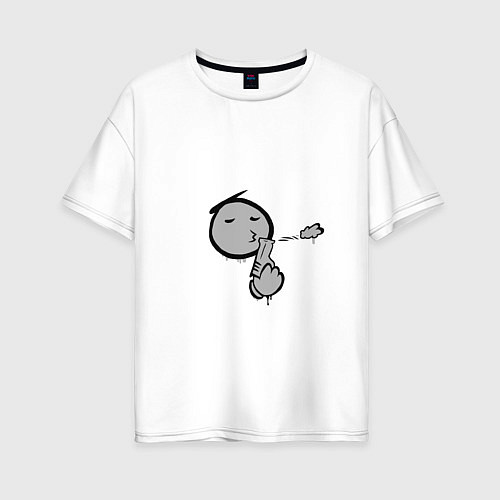 Женская футболка оверсайз Граффити скорострел / Белый – фото 1