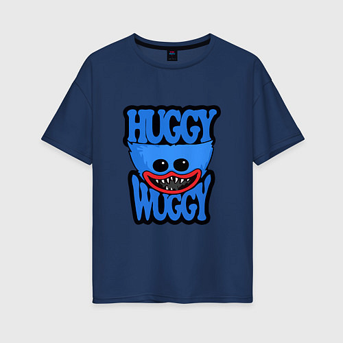 Женская футболка оверсайз Huggy Wuggy 01 / Тёмно-синий – фото 1