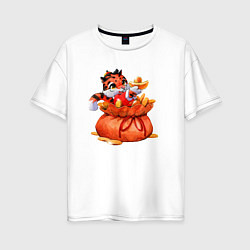 Женская футболка оверсайз Денежный тигр символ 2022
