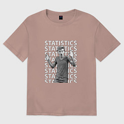 Футболка оверсайз женская Lil Timmy Tim Statistics, цвет: пыльно-розовый