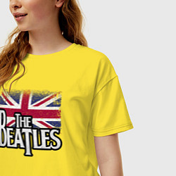 Футболка оверсайз женская The Beatles Great Britain Битлз, цвет: желтый — фото 2