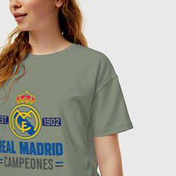 Футболка оверсайз женская Real Madrid Реал Мадрид, цвет: авокадо — фото 2