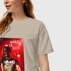 Футболка оверсайз женская PLAYBOI CARTI WLR, цвет: миндальный — фото 2