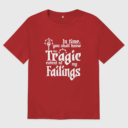 Женская футболка оверсайз DARKEST DUNGEON LOGO WHITE / Красный – фото 1