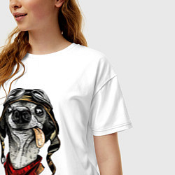 Футболка оверсайз женская Biker dog, цвет: белый — фото 2