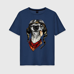 Женская футболка оверсайз Biker dog