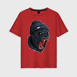 Женская футболка оверсайз Scream gorilla