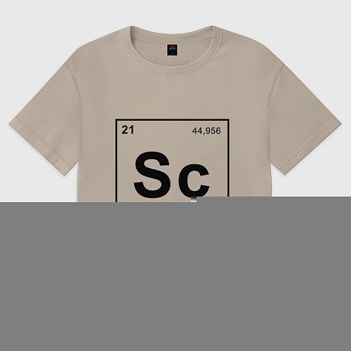 Женская футболка оверсайз САРКАЗМ - SARCASM, Sc Таблица Менделеева / Миндальный – фото 1