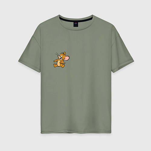 Женская футболка оверсайз Jerrys logo / Авокадо – фото 1
