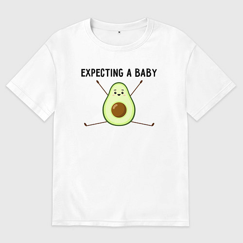Женская футболка оверсайз Expecting a baby / Белый – фото 1