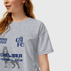 Футболка оверсайз женская CHELSEA F C ЧЕЛСИ Ф К, цвет: меланж — фото 2