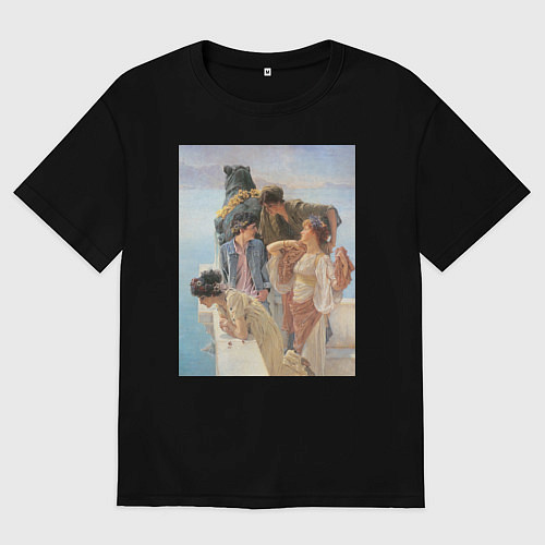 Женская футболка оверсайз Картина Выгодная позиция / Черный – фото 1