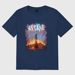 Женская футболка оверсайз JINX HERE WAS ARCANE LEAGUE OF LEGENDS ДЖИНКС