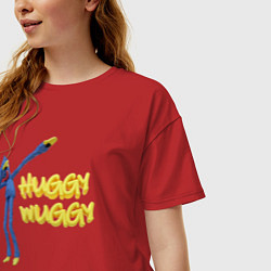 Футболка оверсайз женская Хаги ваги Huggy Wuggy Poppy Playtime, цвет: красный — фото 2