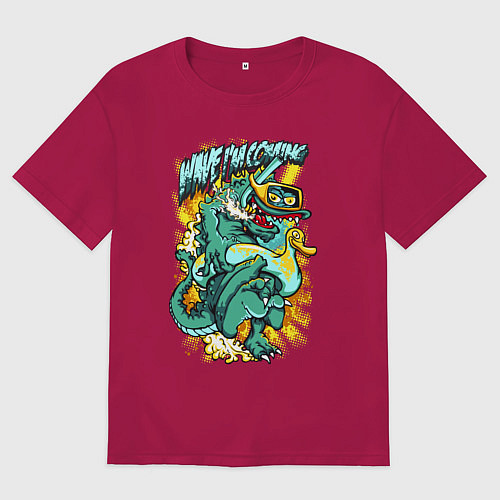 Женская футболка оверсайз Zilla swiminG / Маджента – фото 1