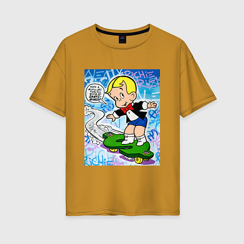 Женская футболка оверсайз Richie Rich ALEC ART / Горчичный – фото 1