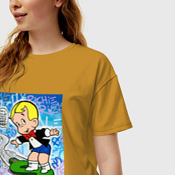 Футболка оверсайз женская Richie Rich ALEC ART, цвет: горчичный — фото 2