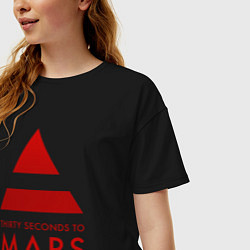 Футболка оверсайз женская 30 Seconds to Mars - Рок, цвет: черный — фото 2