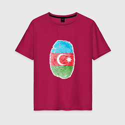 Футболка оверсайз женская Азербайджан - Отпечаток, цвет: маджента
