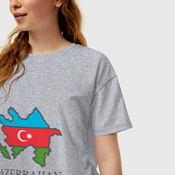 Футболка оверсайз женская Map Azerbaijan, цвет: меланж — фото 2