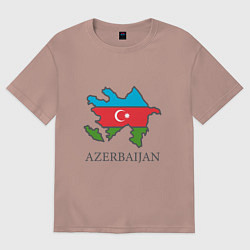 Футболка оверсайз женская Map Azerbaijan, цвет: пыльно-розовый