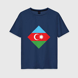 Женская футболка оверсайз Flag Azerbaijan