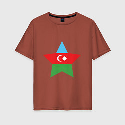 Футболка оверсайз женская Azerbaijan Star, цвет: кирпичный