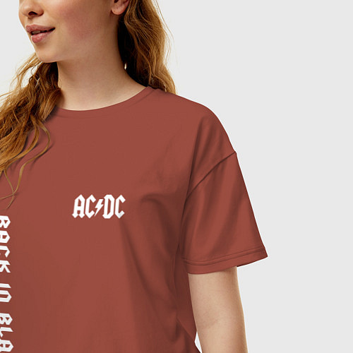 Женская футболка оверсайз ACDC Рок / Кирпичный – фото 3