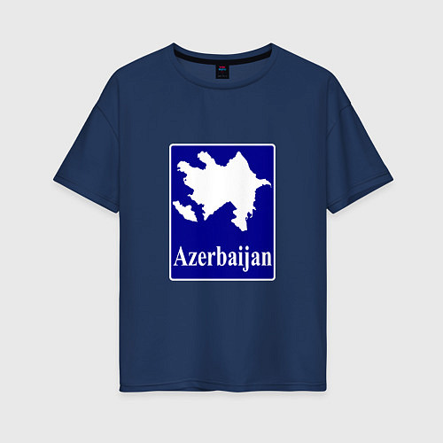Женская футболка оверсайз Азербайджан Azerbaijan / Тёмно-синий – фото 1