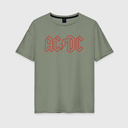 Футболка оверсайз женская ACDC - Logo, цвет: авокадо