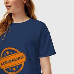 Футболка оверсайз женская Азербайджан Orange, цвет: тёмно-синий — фото 2